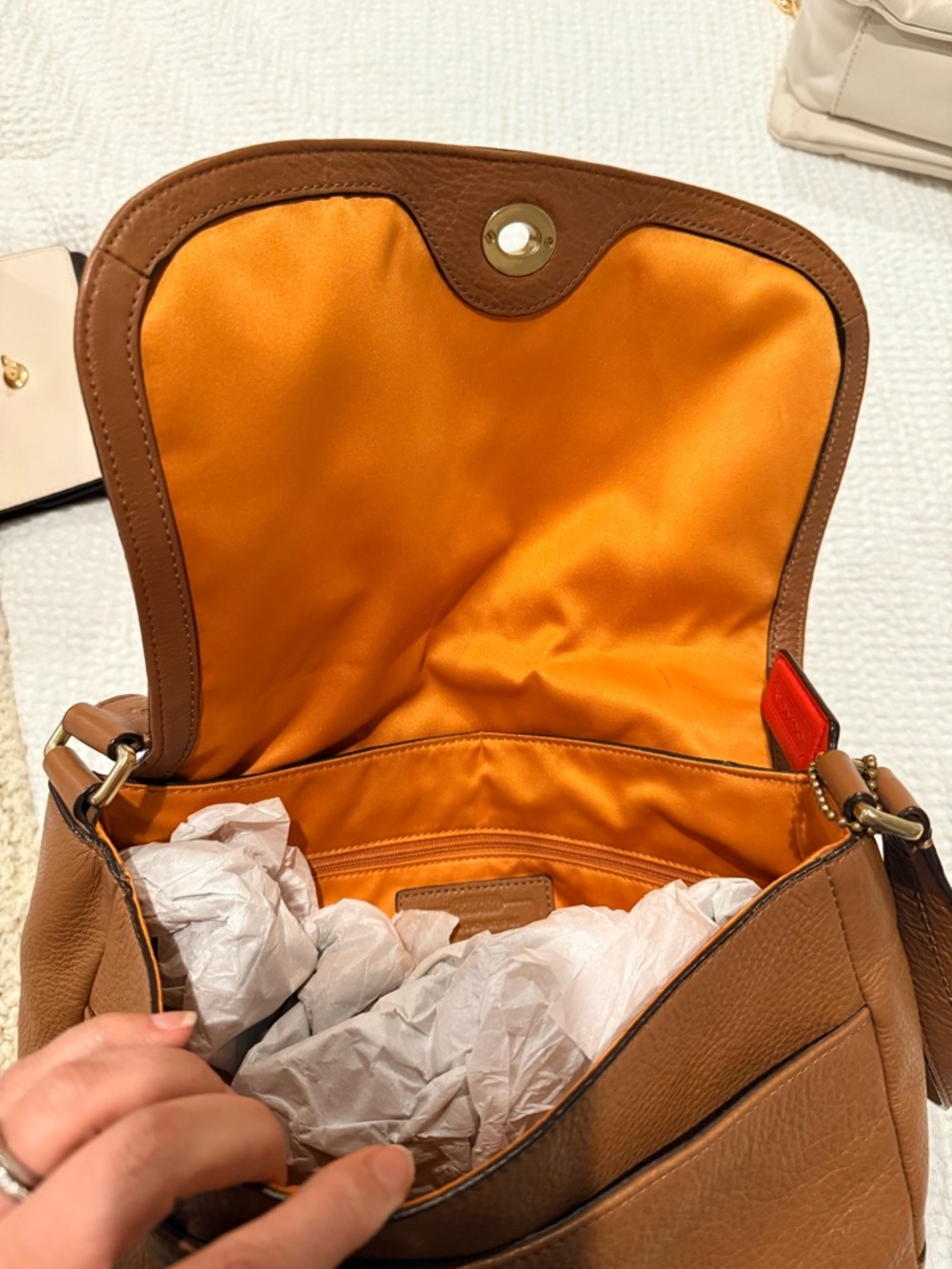 Vintage Coach Brown Leather Turn-Lock Shoulder Bag - Picture 2 of 3